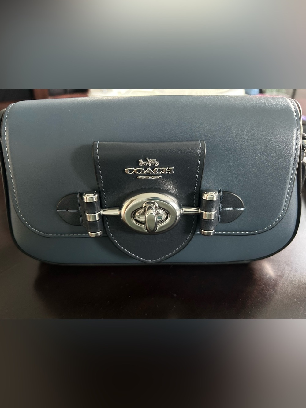 NWT Coach Brie Shoulder Bag in SV/Denim/Midnight Navy - Come w/ two straps